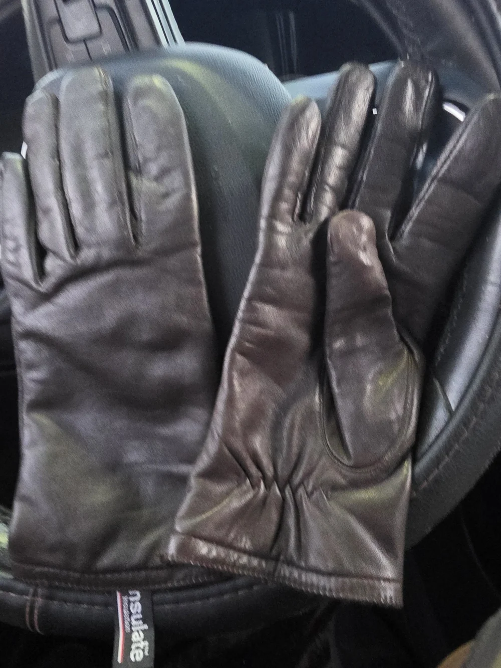 Thinsulate Thermal INSULATION Brown Leather Gloves.